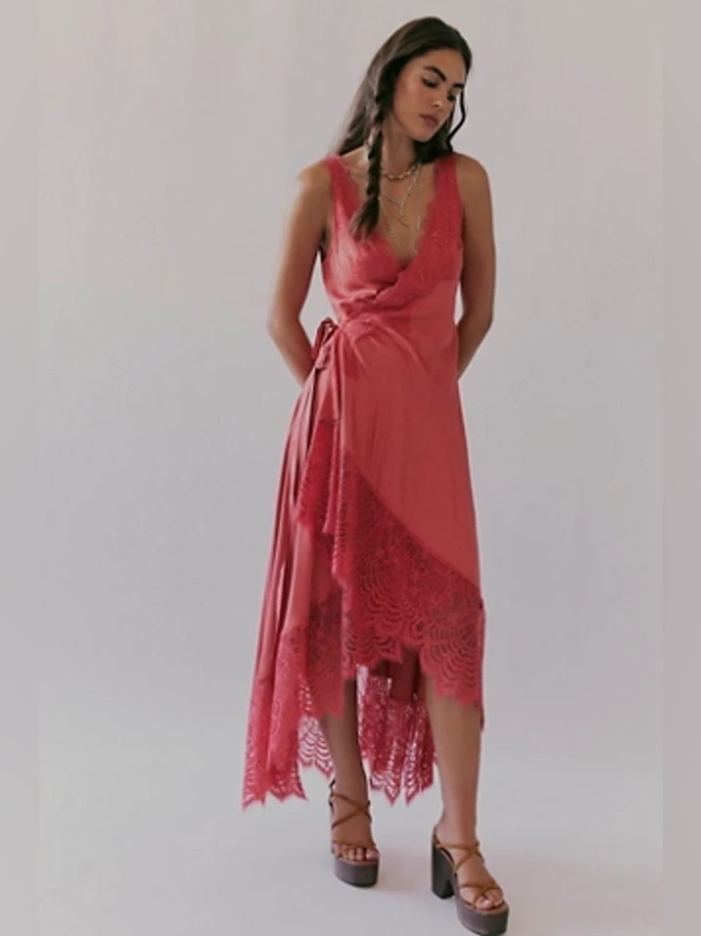 Free People Nigel Preston Soho Wrap Midi Dress Size XS